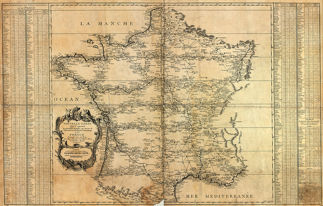 Map of France,1744