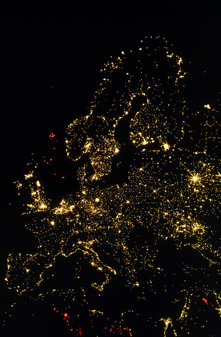 Lights of Europe at night seen from space