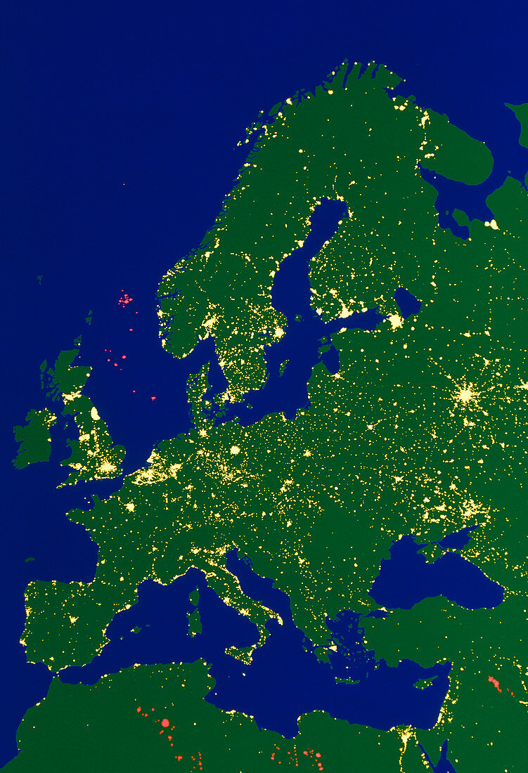 Lights of Europe at night seen from space