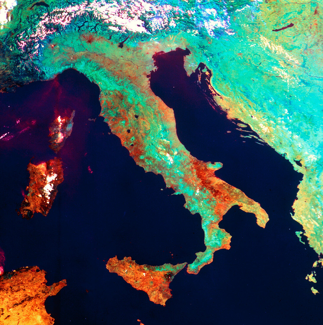 Satellite image of Italy,NOAA