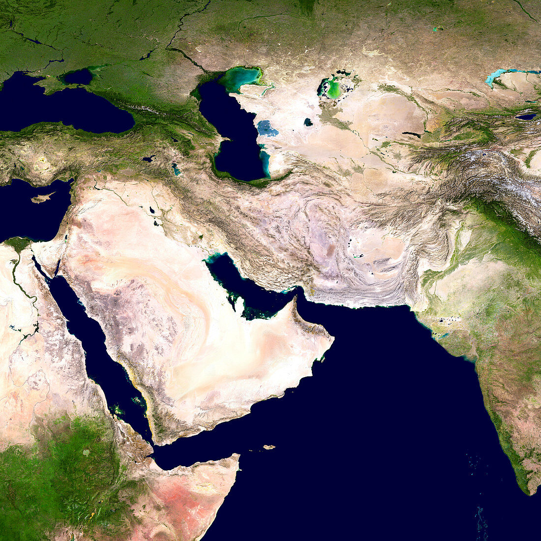 Western Asia,satellite image