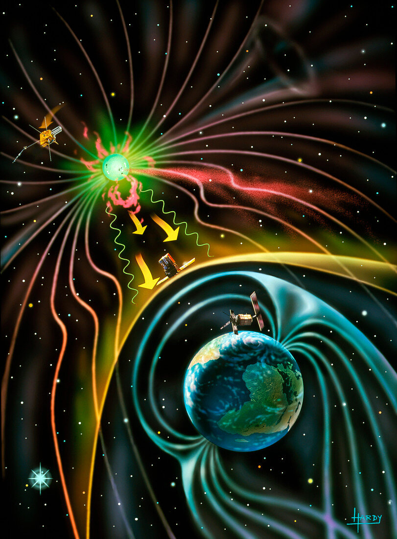 Satellite in the Earth's magnetosphere
