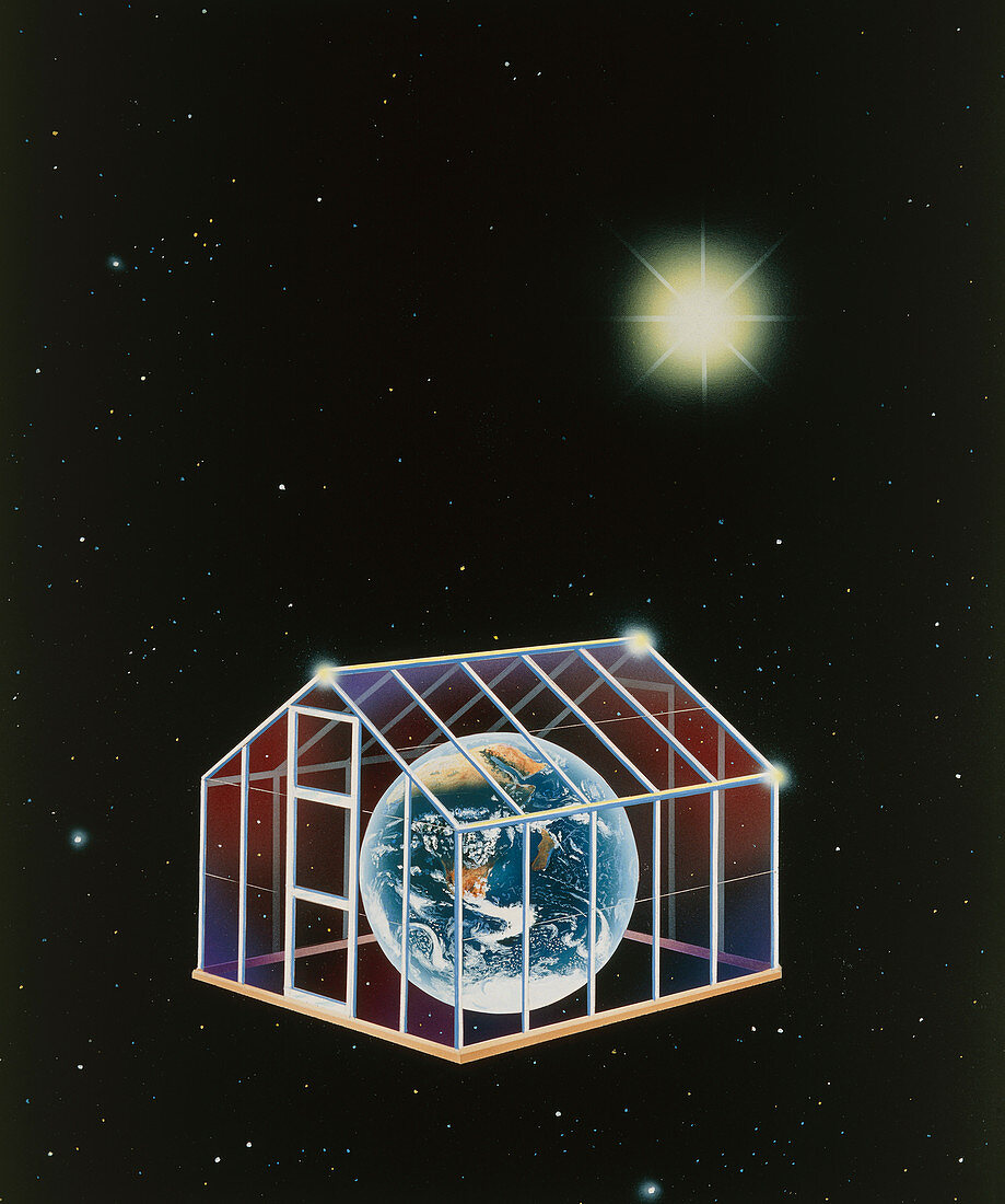 Illustration of the greenhouse effect