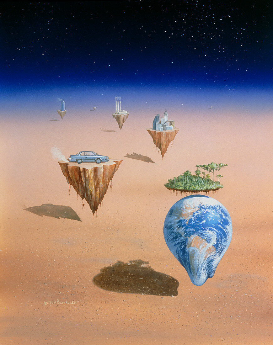 Conceptual illustration depicting global warming