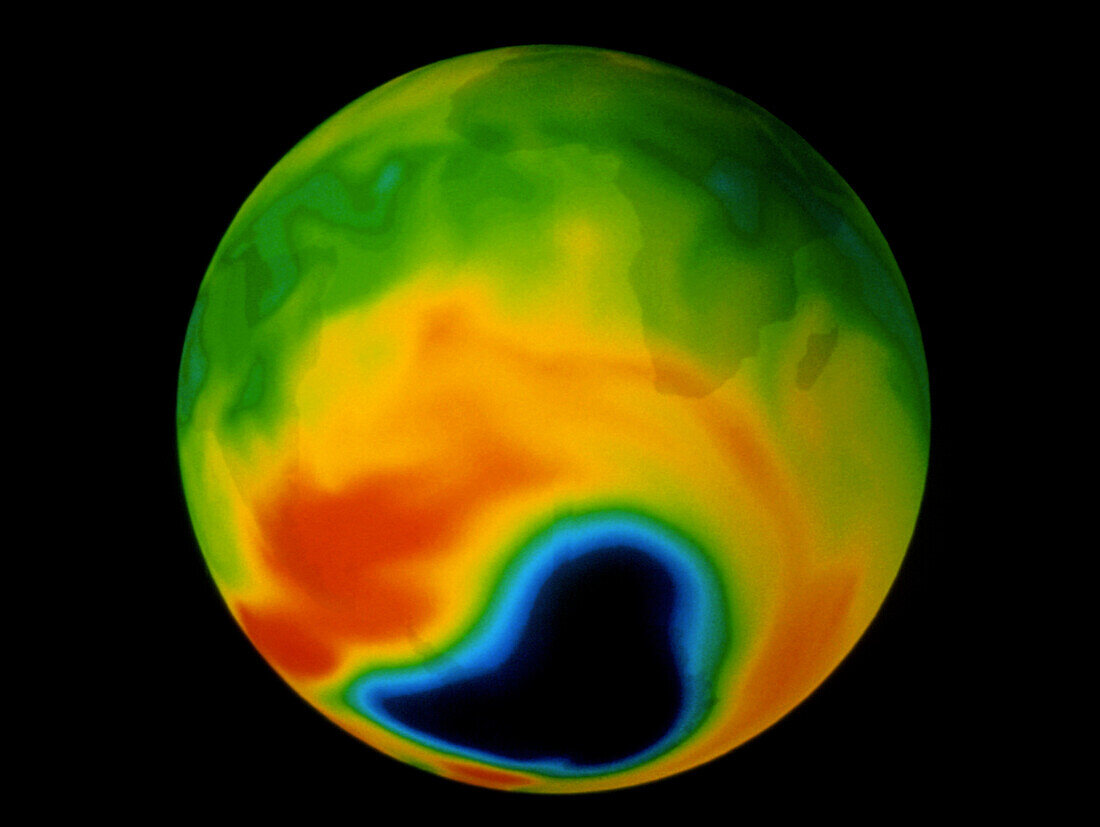 Ozone hole over Antarctica,October 1995