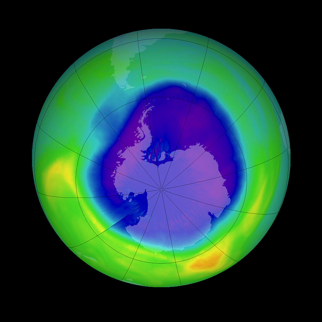 Antarctic ozone hole,2007