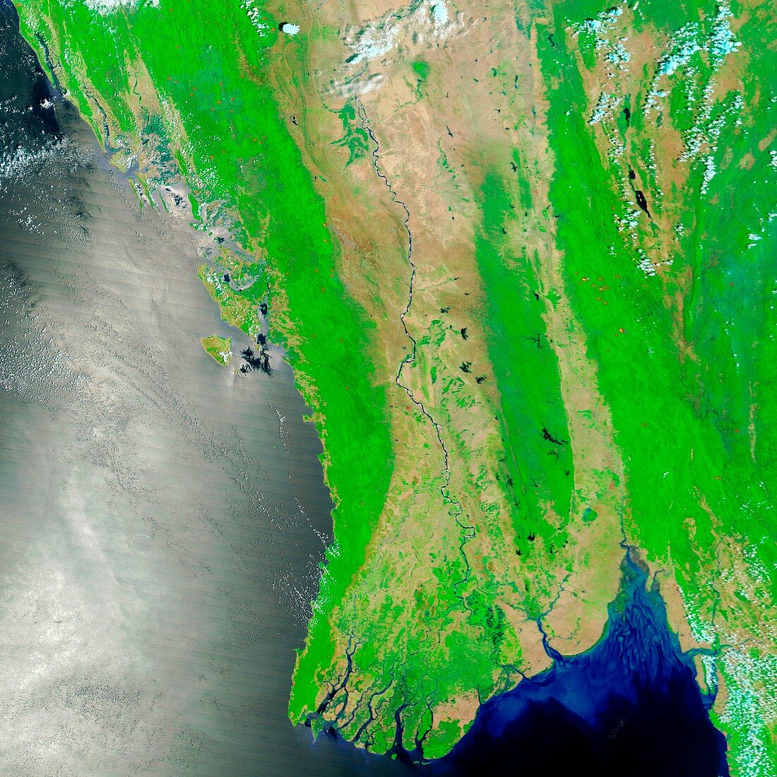 Burma,satellite image,April 2008