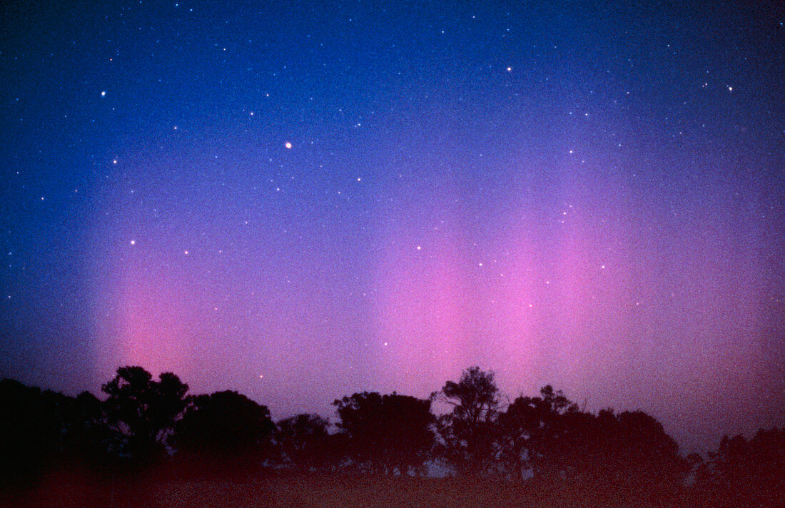 View of the Aurora Australis or southern lights