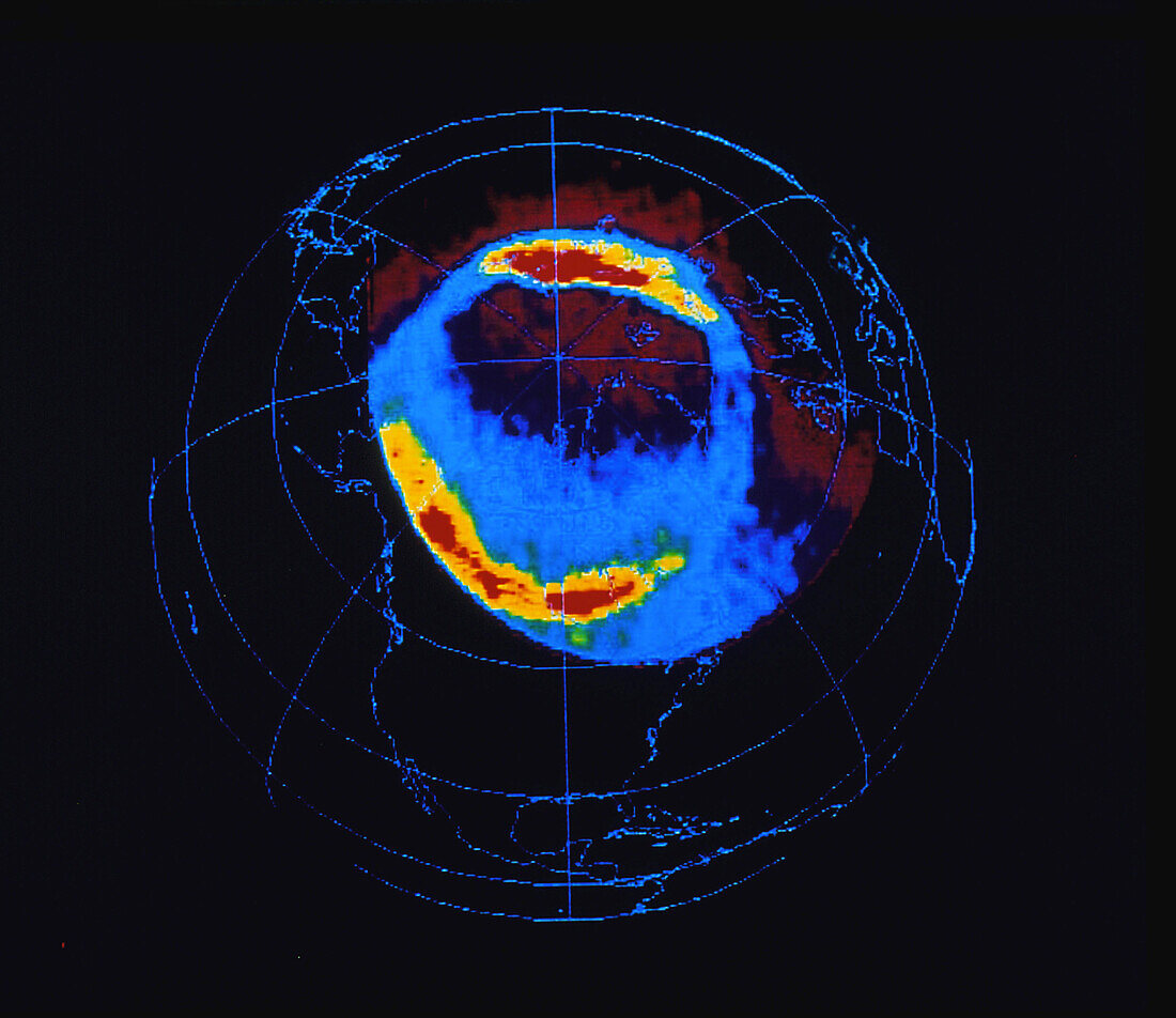 Aurora borealis seen from space in ultraviolet