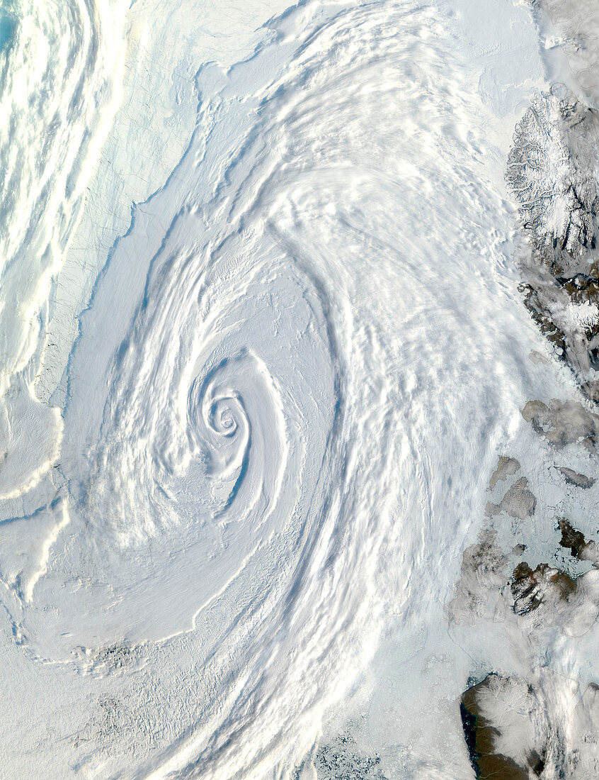Low pressure system over the Arctic Ocean