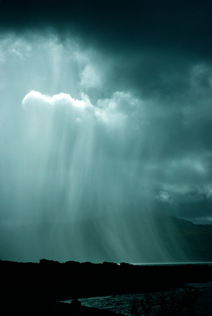 Rain shower over the Sound of Mull,Scotland