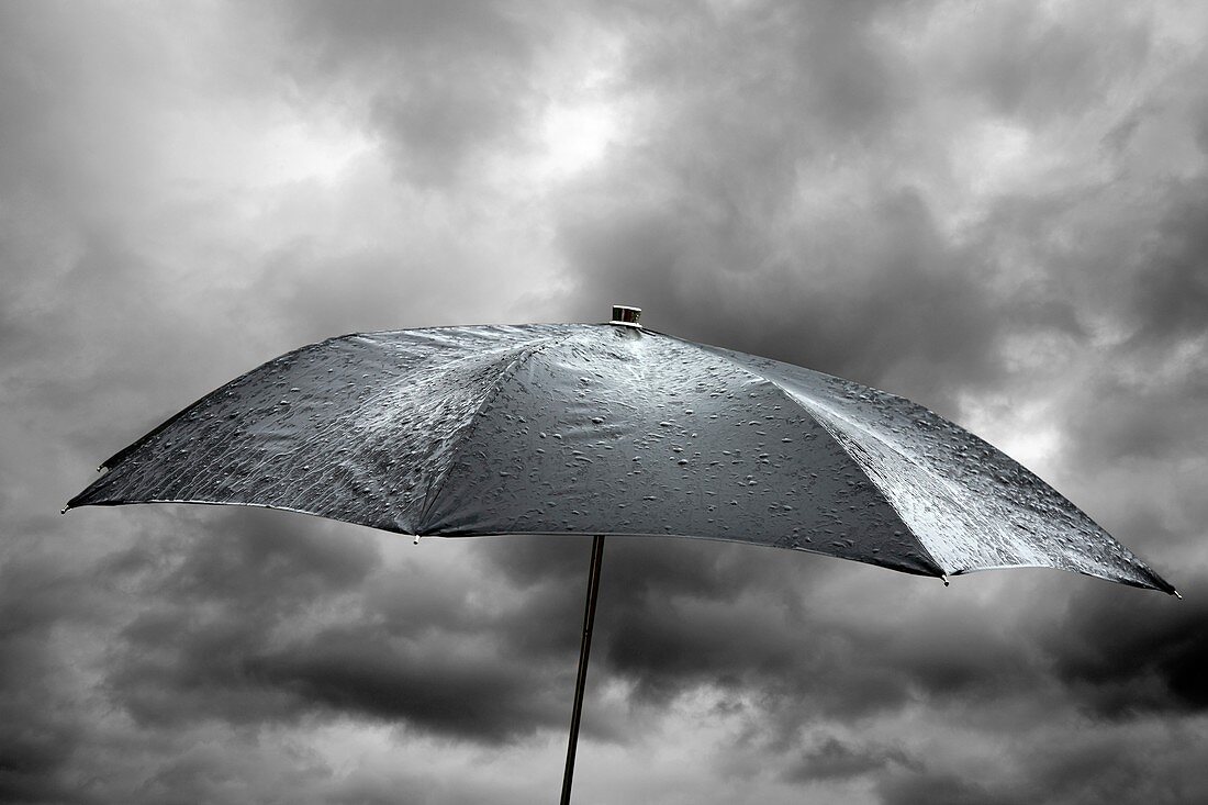 Wet umbrella,composite image