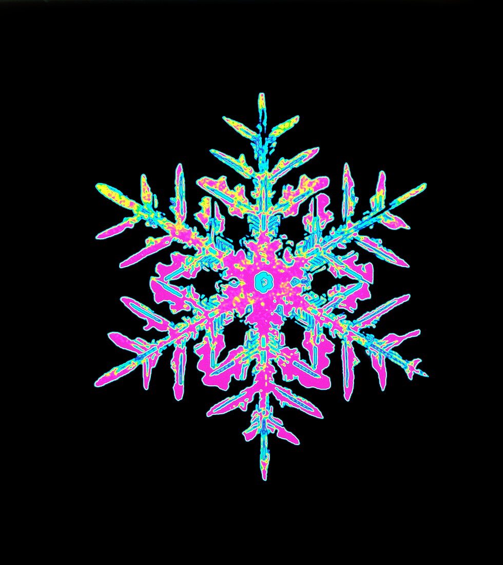 Coloured computer-enhanced image of a sno