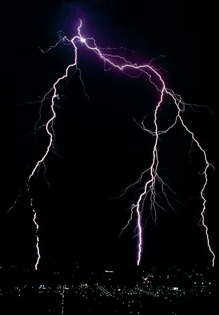 Lightning over Tamworth in New South Wales