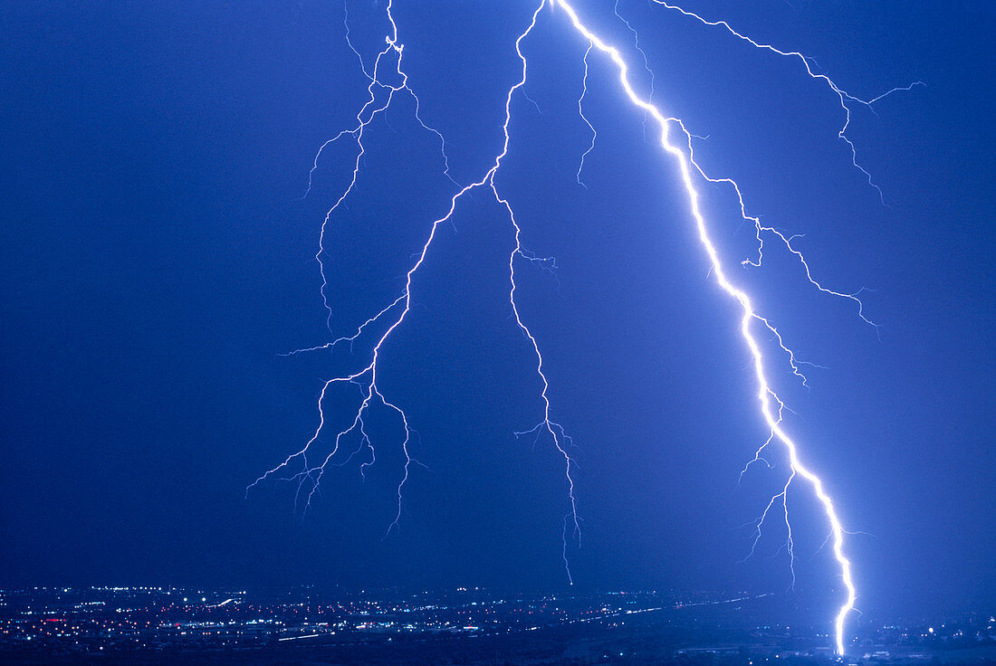Lightning strike at night near Phoenix,USA
