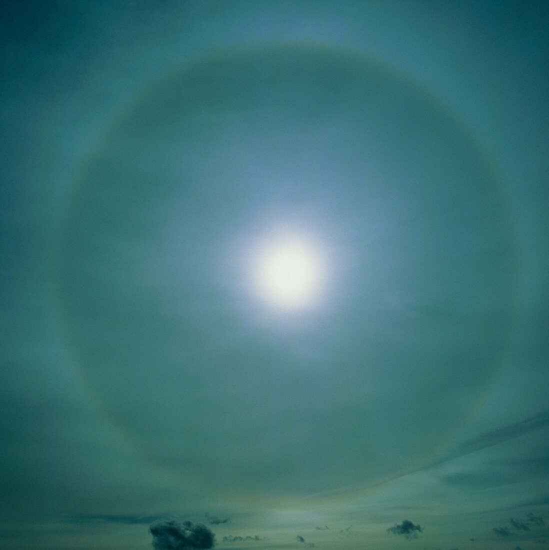 A 22 degree ice halo around the Sun