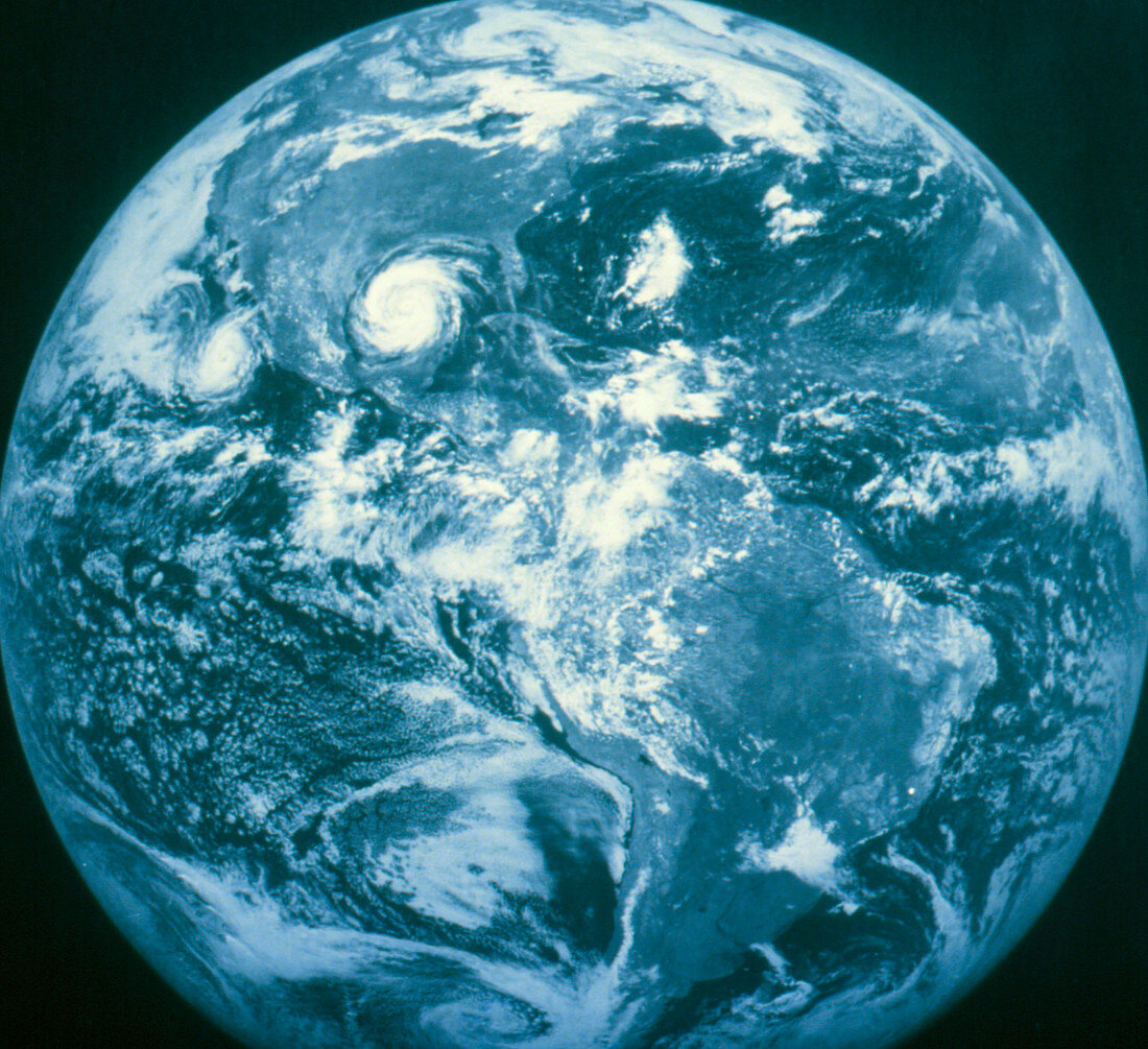 GOES image of weather systems over Earth