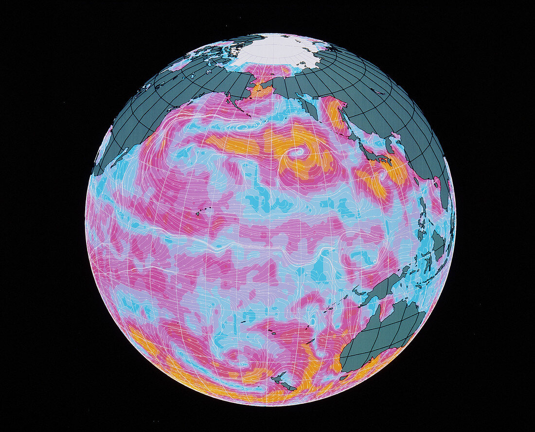 NSCAT image showing typhoons near Japan