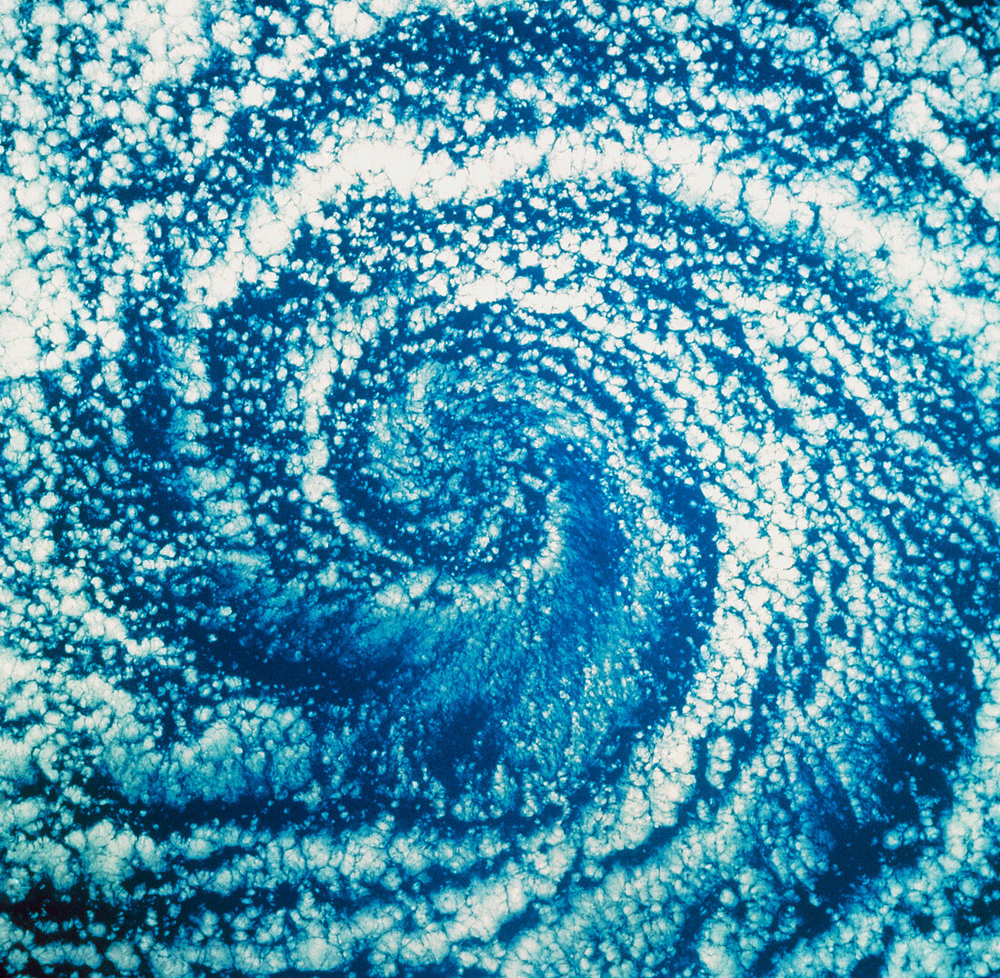 Space shuttle image of a Pacific cyclone