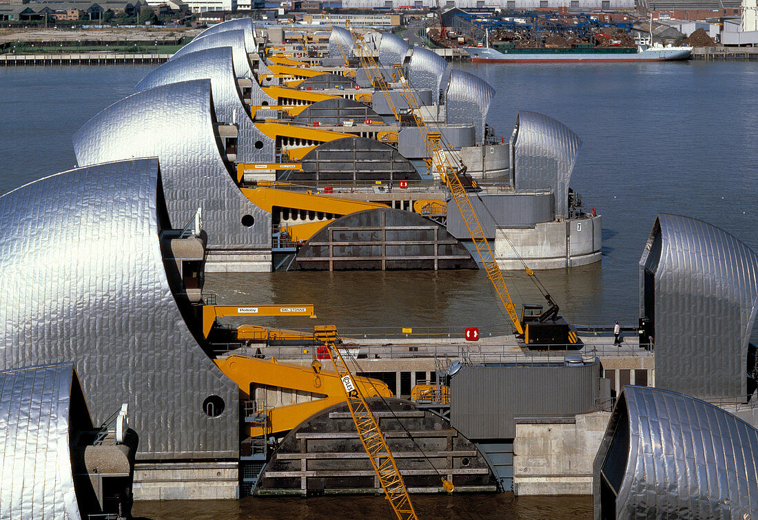Thames flood barrier at Woolwich ,London