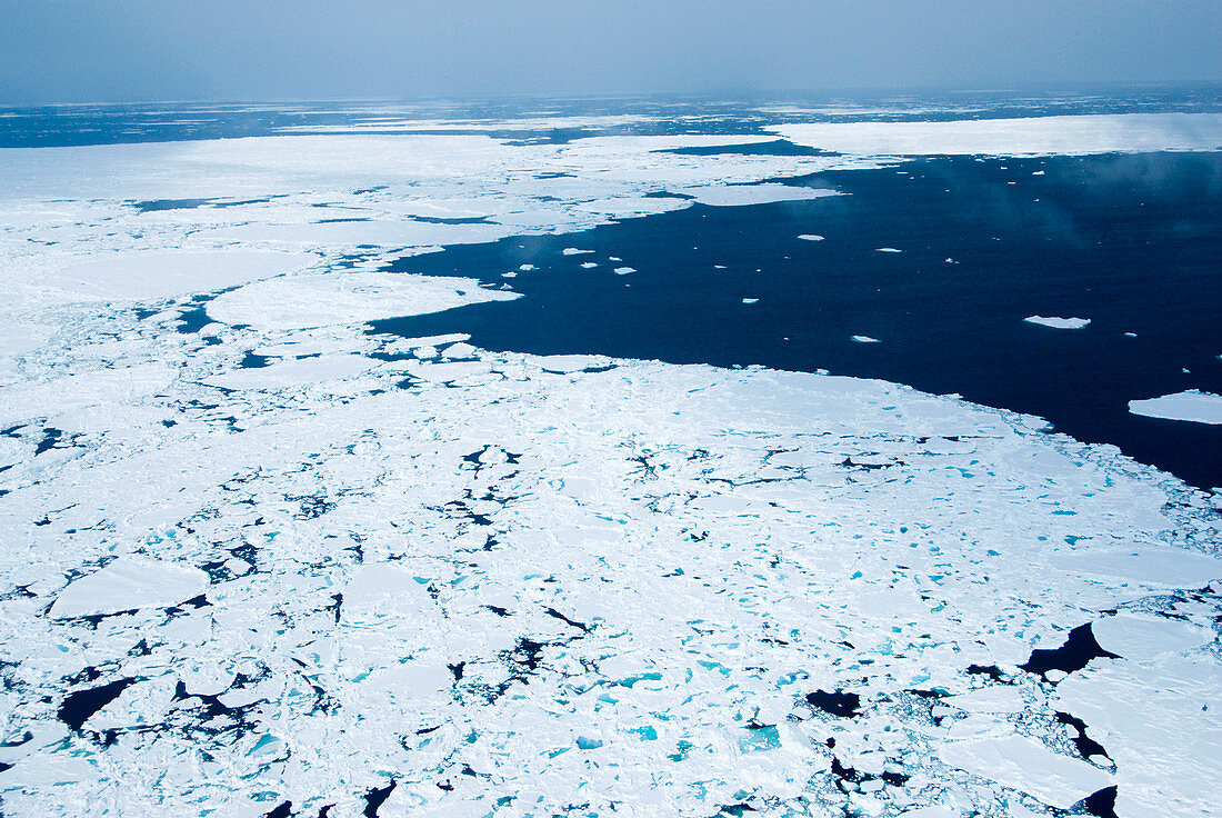 Melting Arctic sea ice,aerial photograph