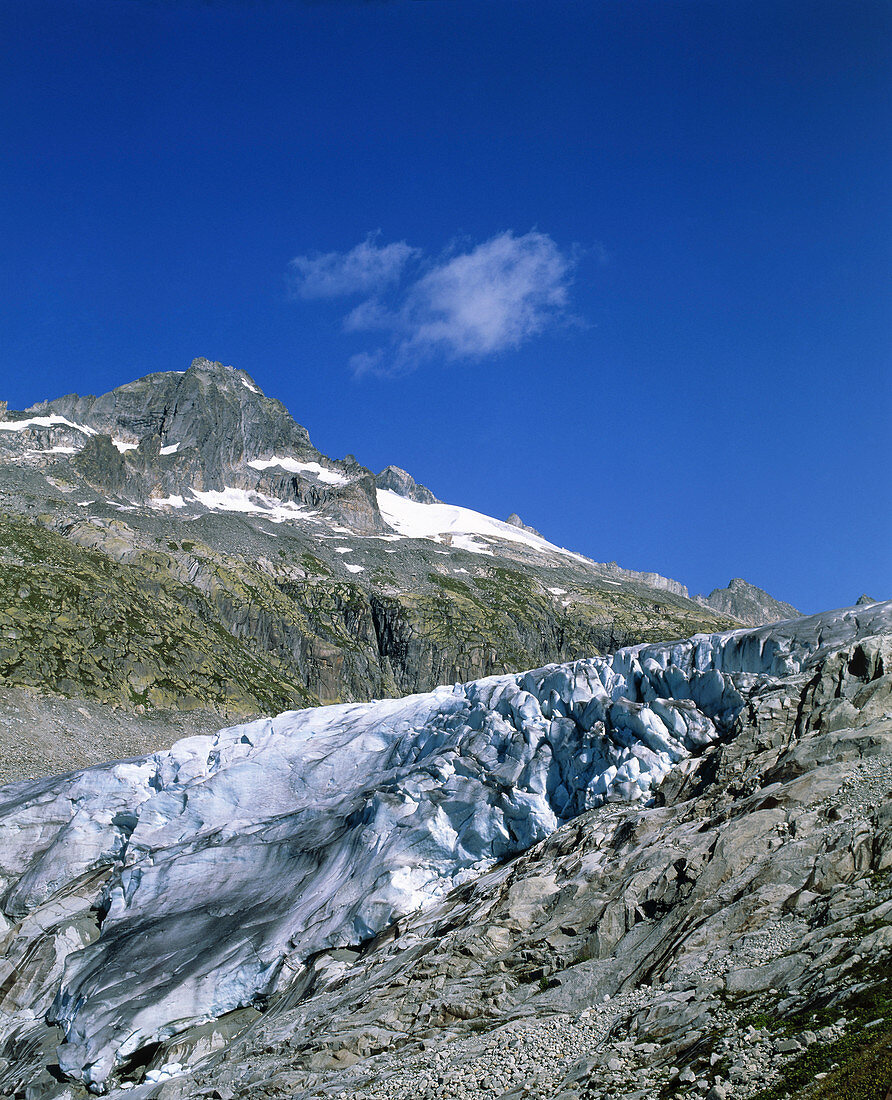 Rhone Glacier in the Swiss Alps