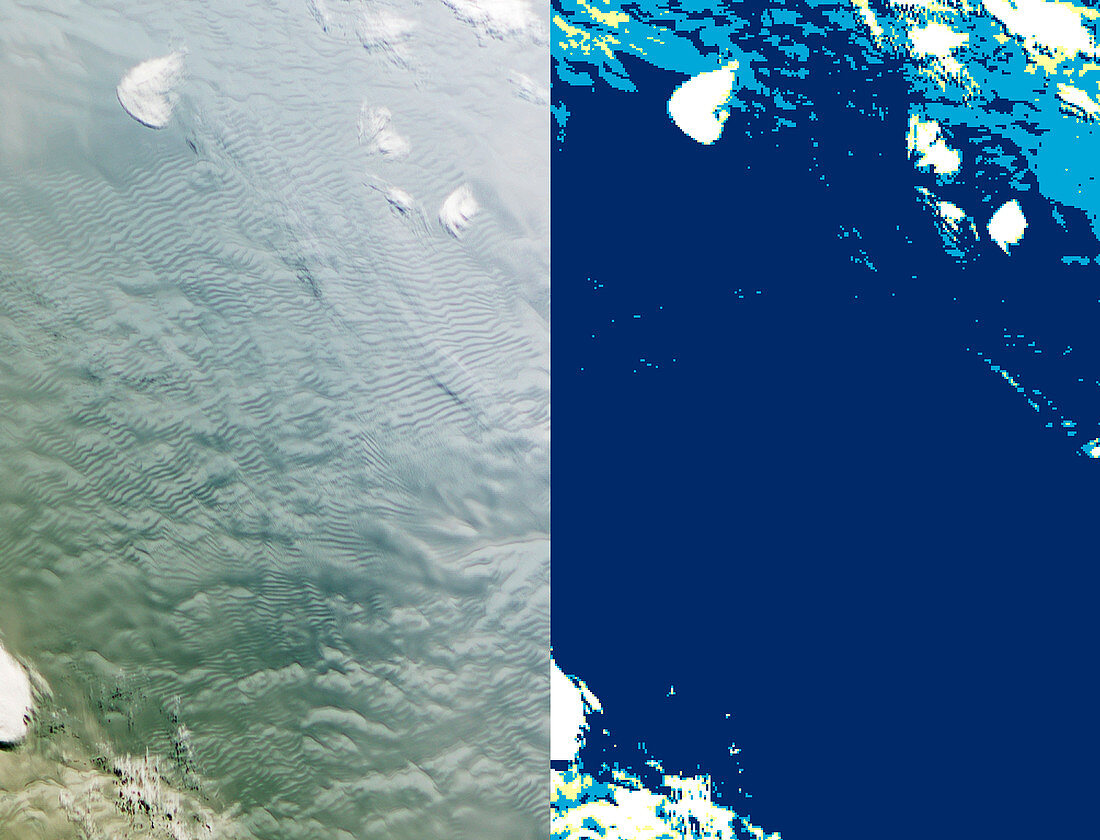 Sastrugi snow patterns,satellite images