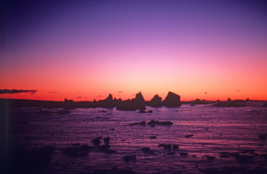 Icerbergs at sunset,Antarctic Peninsula