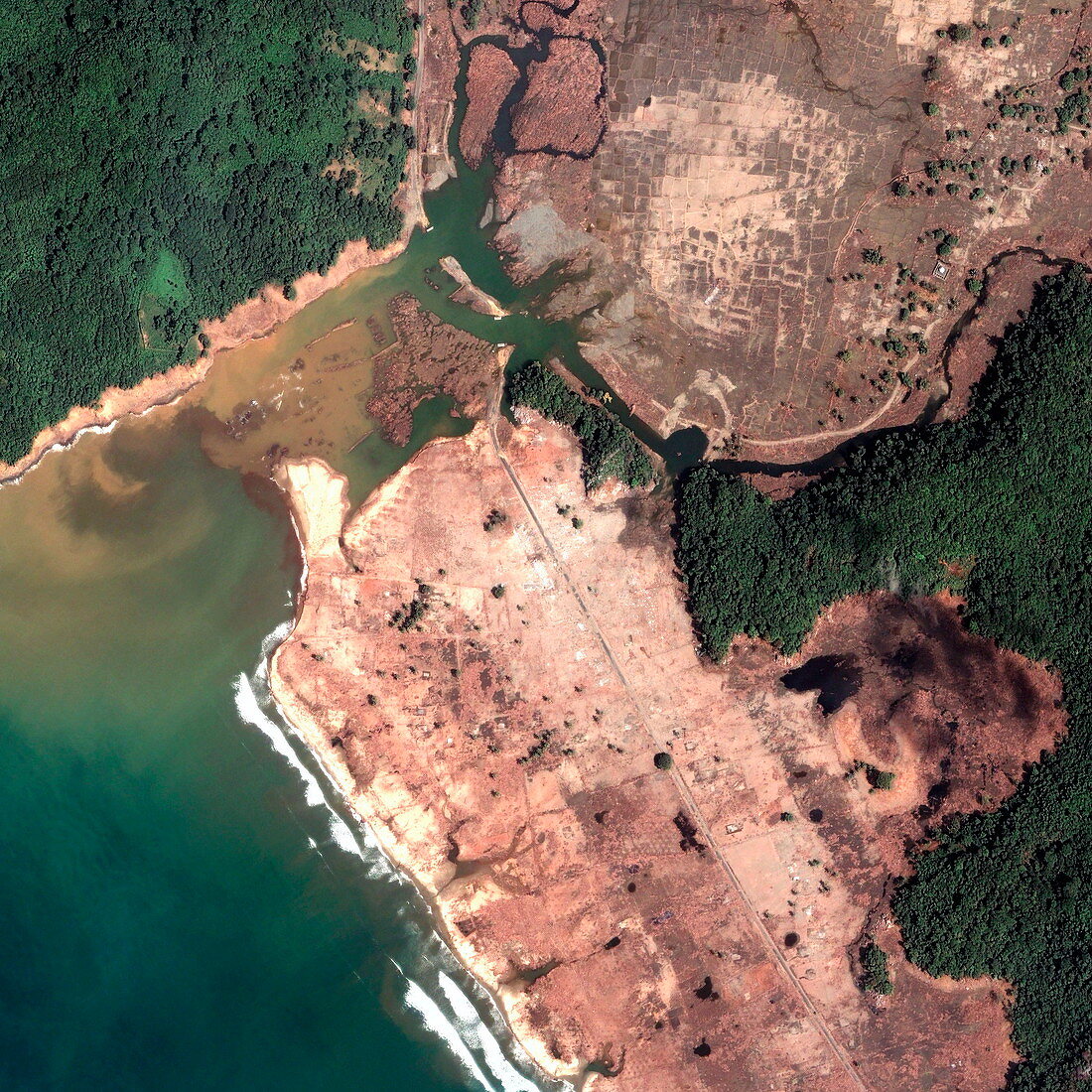 Indonesian coastline,after 2004 tsunami