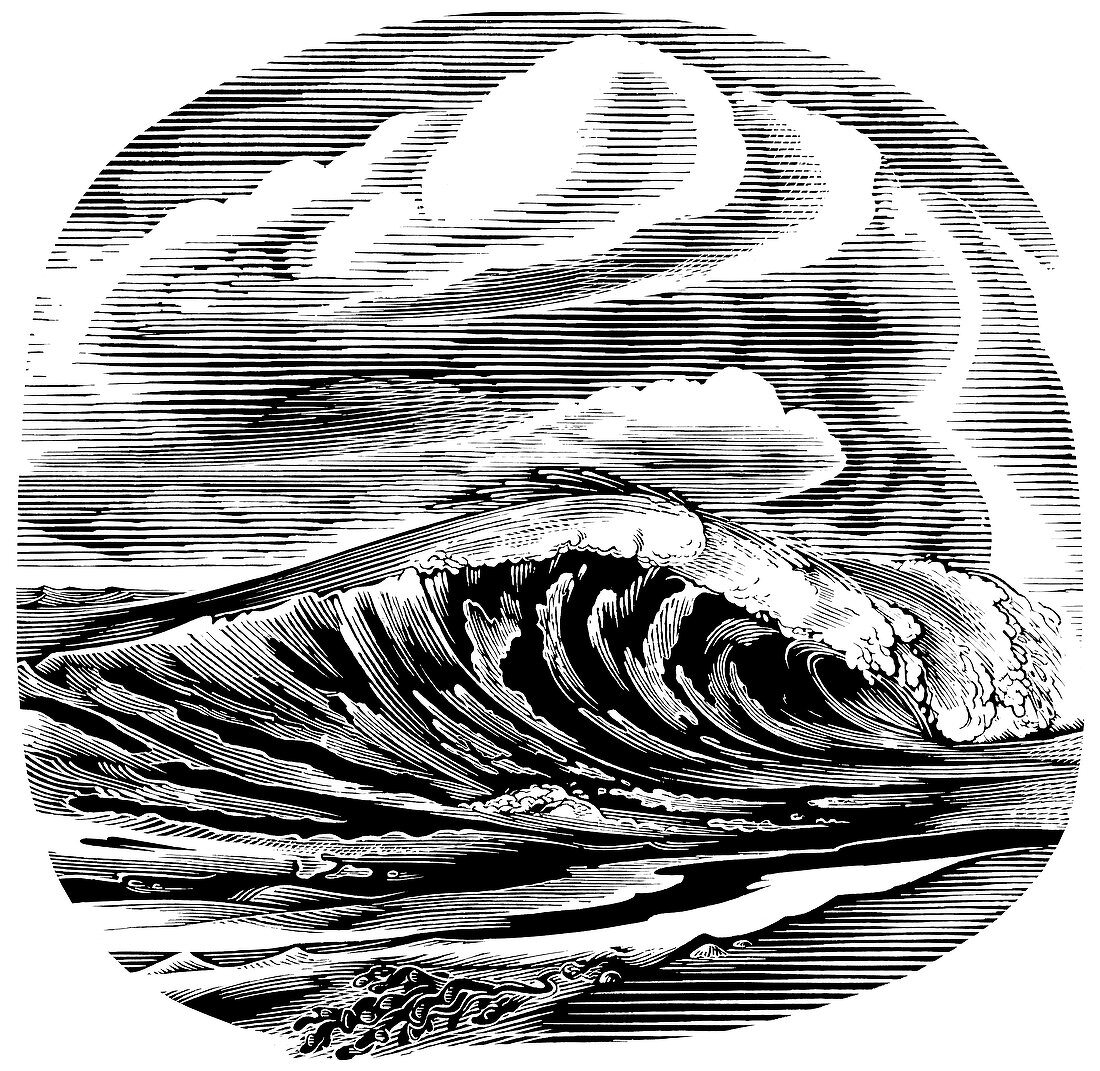 Wave breaking,engraving