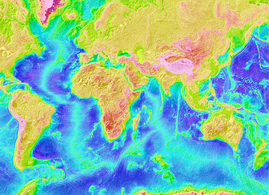 Atlantic and Indian ocean topography