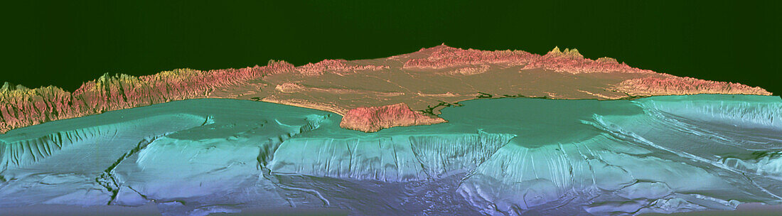 3-D map of the ocean floor around Los Angeles,USA