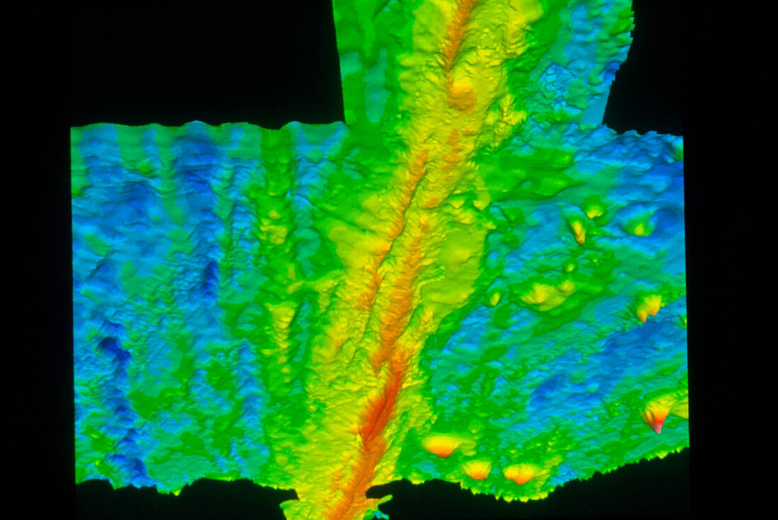 Sonar image of Pacific ocean floor