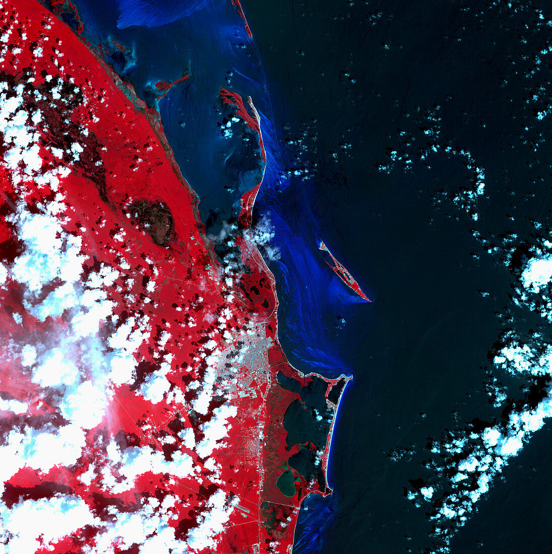 Cancun coast,satellite image