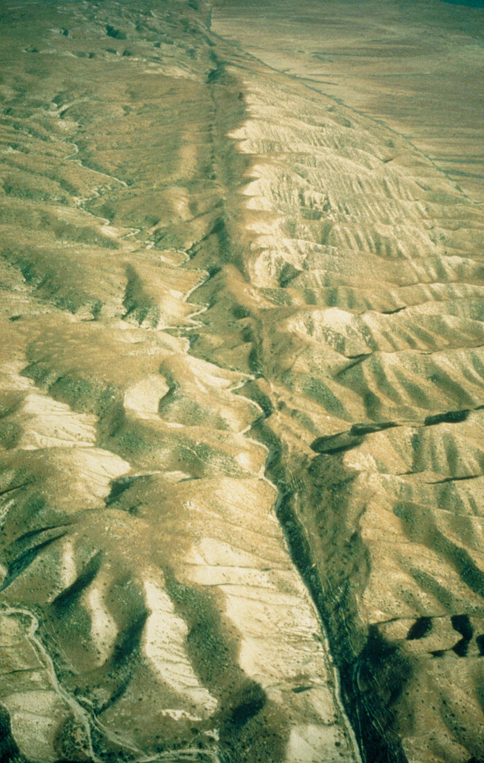 Aerial photo of San Andreas fault