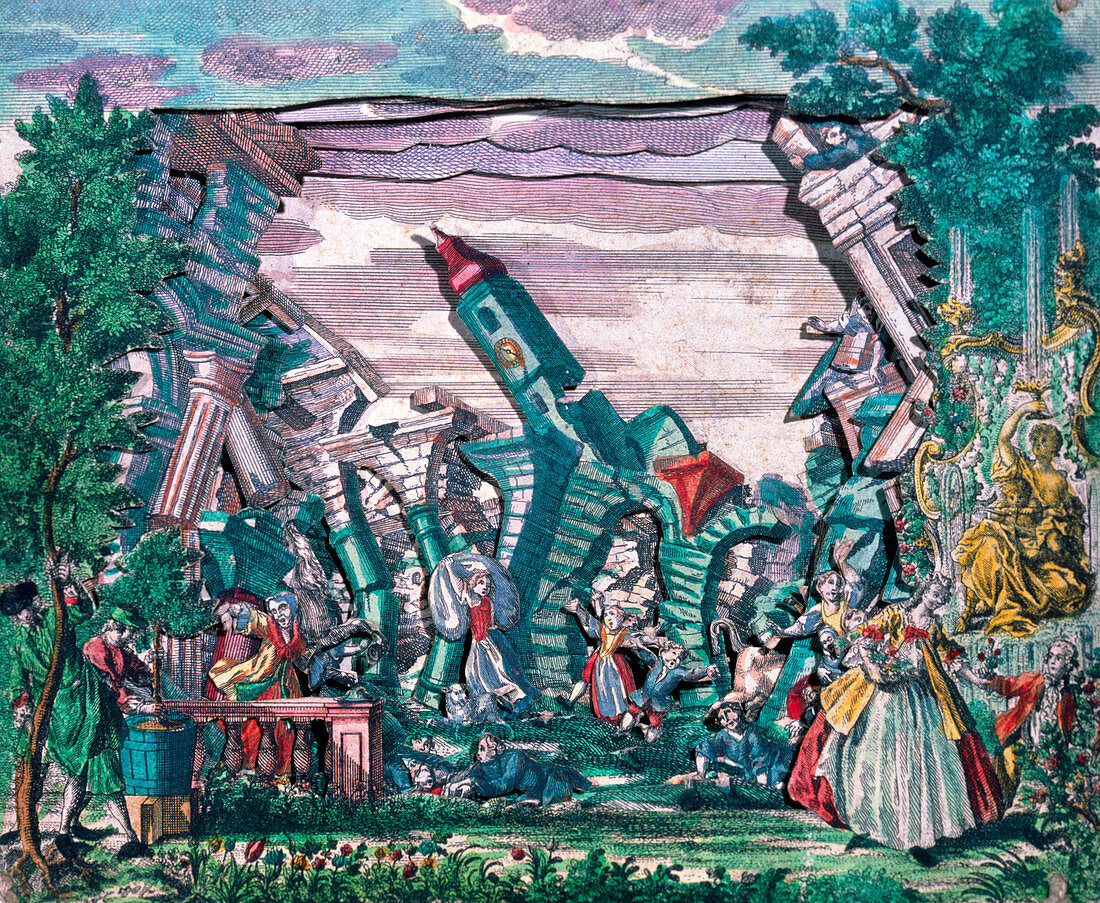 Illustration of an 18th century earthquake
