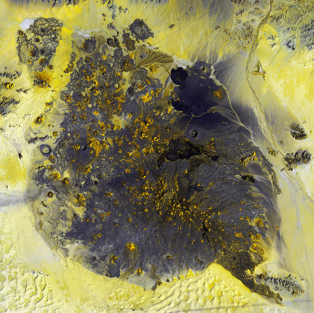 Volcanic landscape,satellite image