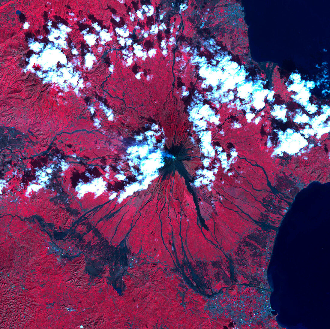 Mayon volcano,satellite image