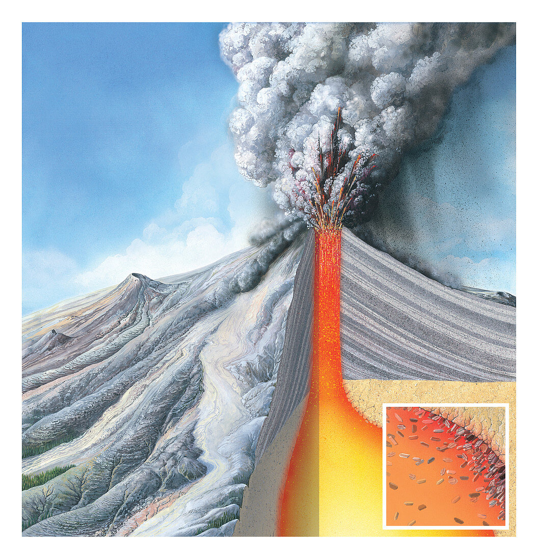 Stratovolcano,internal structure