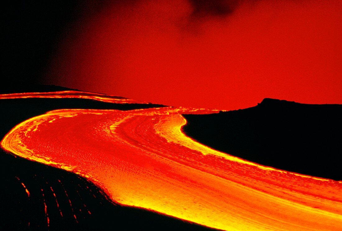 Lava flow from Kilauea crater,Hawaii