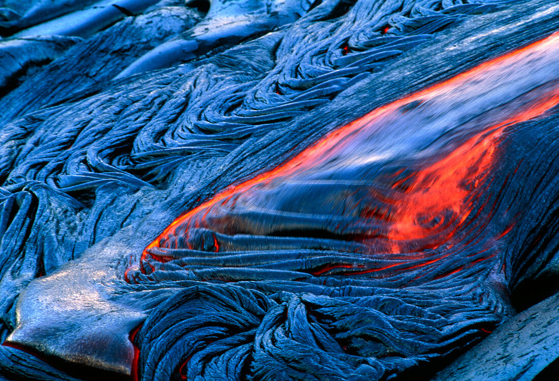 Pahoehoe lava flow from Kilauea volcano,Hawaii