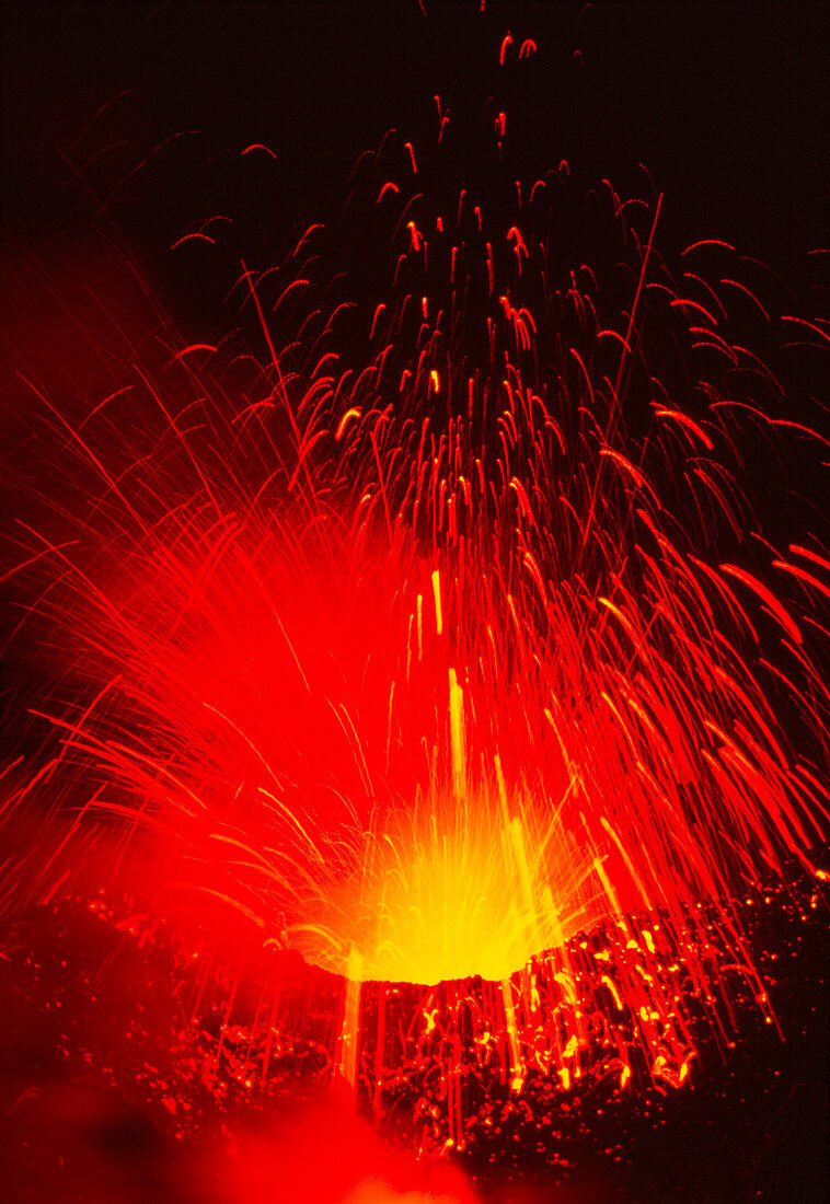 Mount Etna volcano erupting