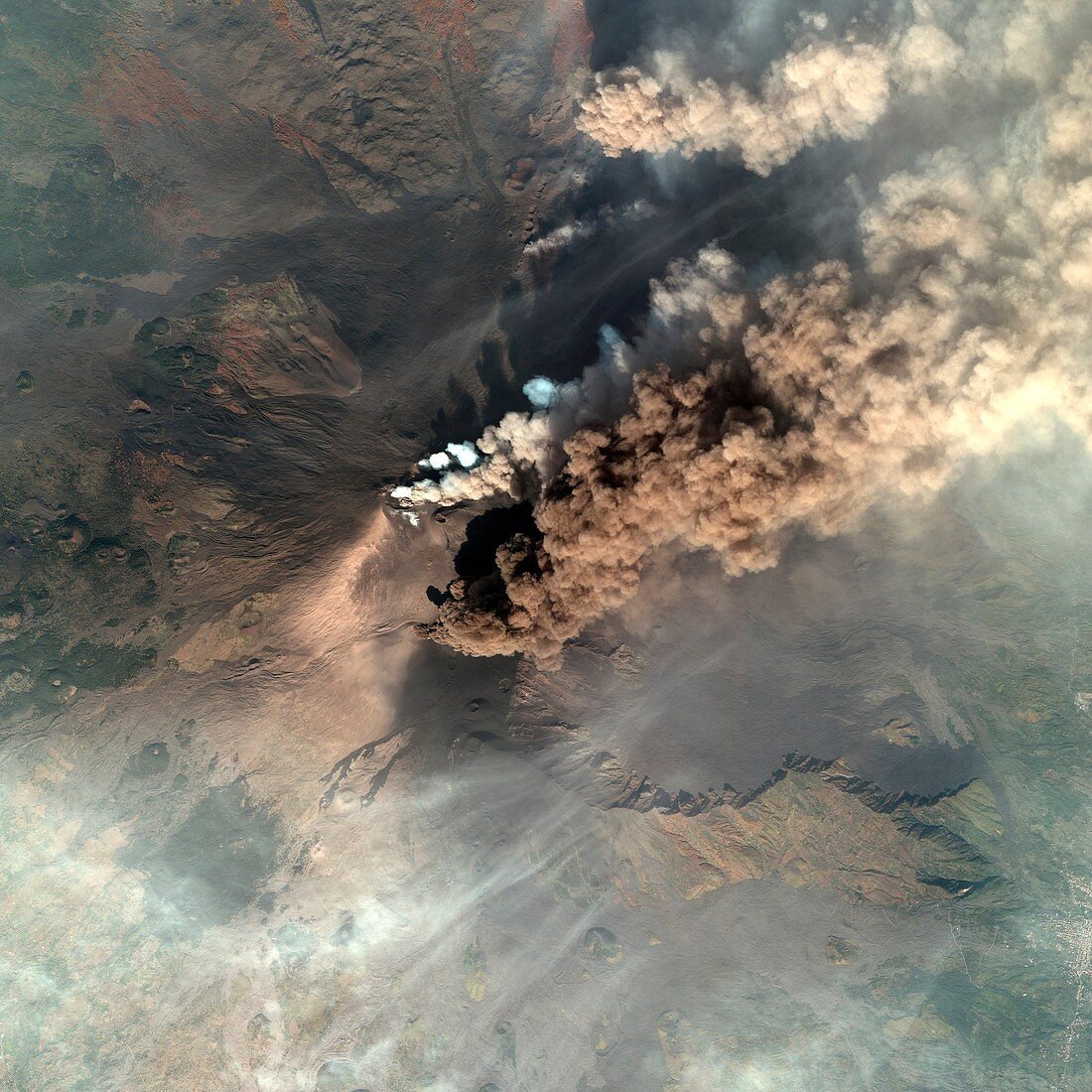 Smoke plume from Mount Etna