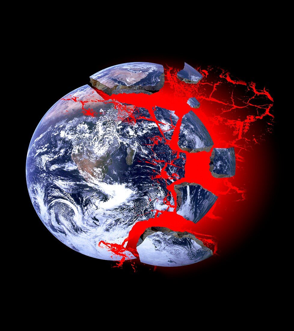 Earth exploding,conceptual image