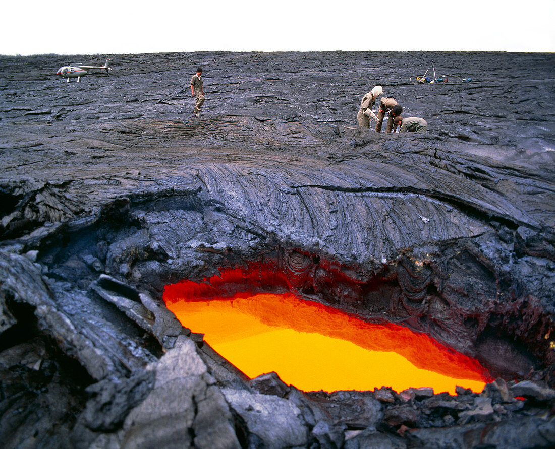 Lava flow research,Hawaii