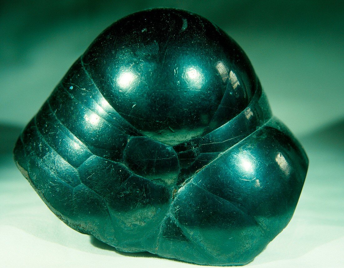 A specimen of the mineral haematite