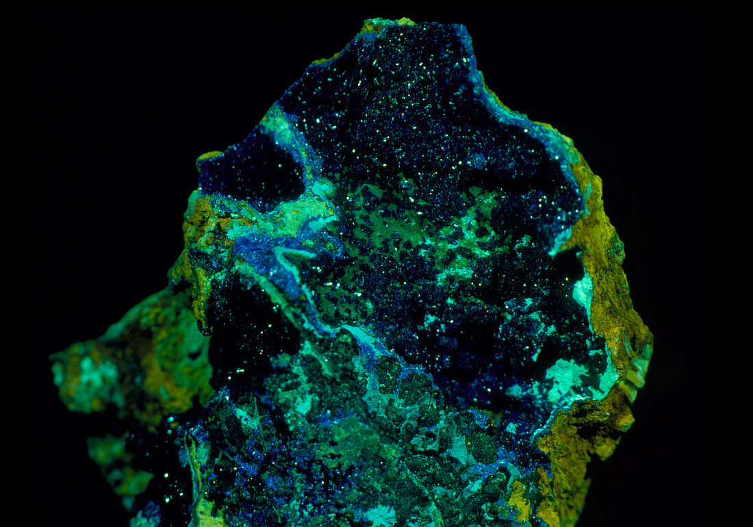 A specimen of the mineral azurite found in Eire
