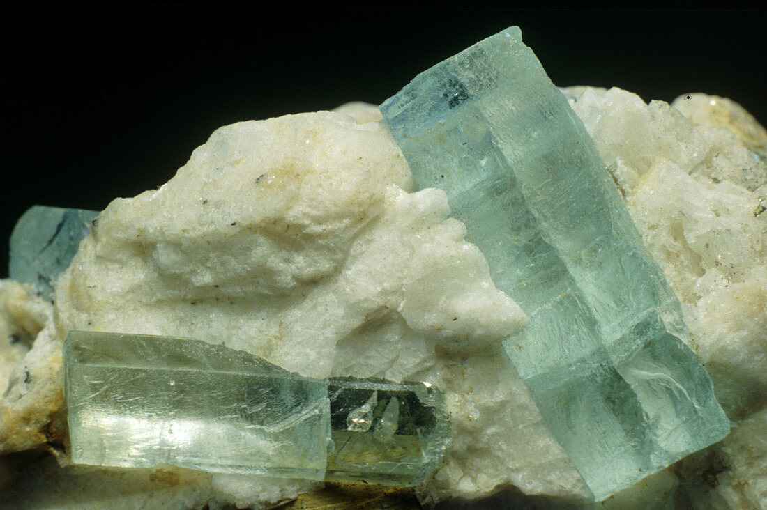 Mineral beryl,variety aquamarine