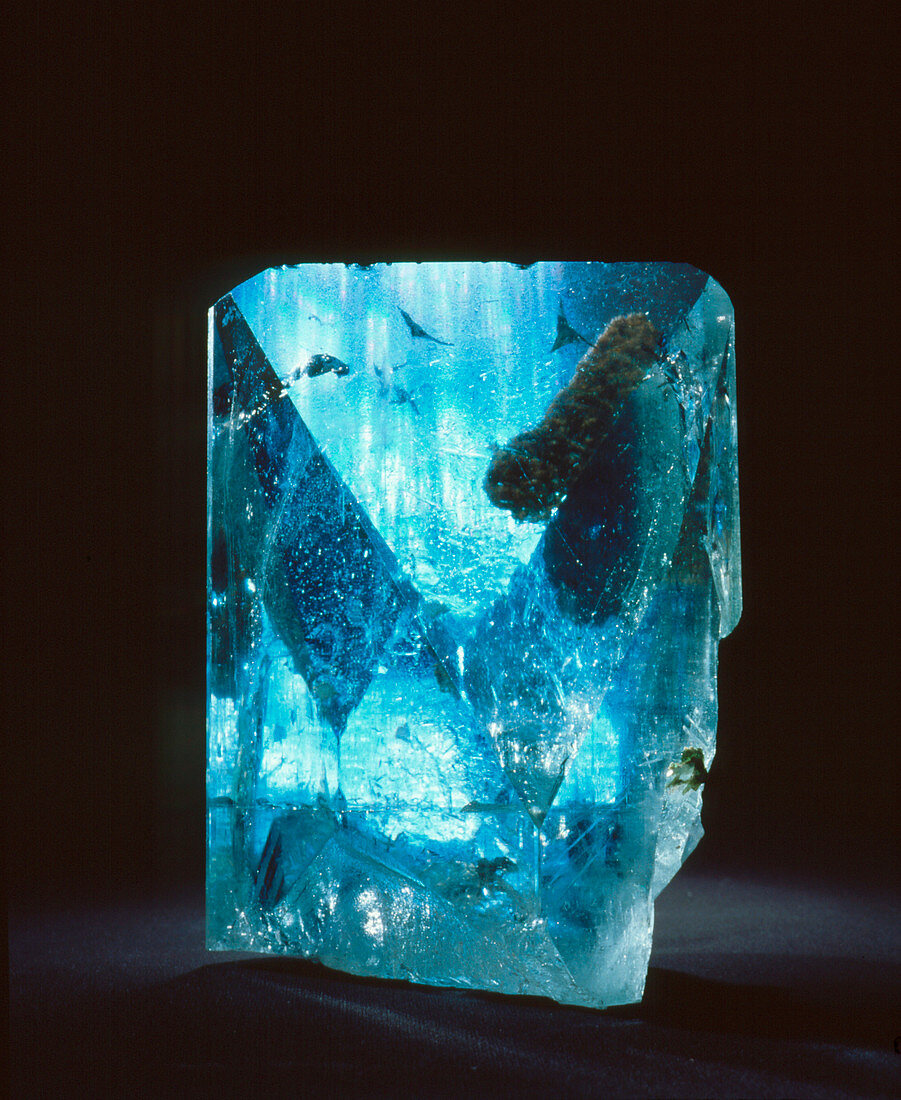 Crystal of blue topaz