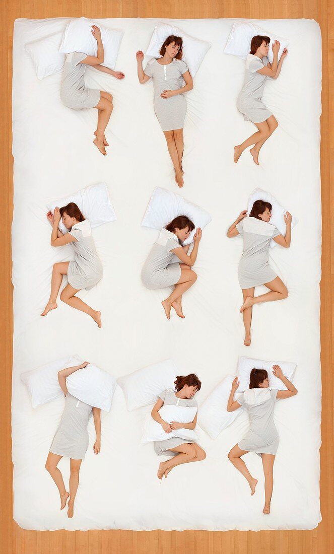 Collage of various sleeping positions